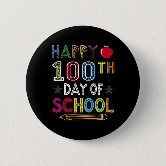 100 Tage Schulkindergeschenk für Schüler Button (Vorderseite)