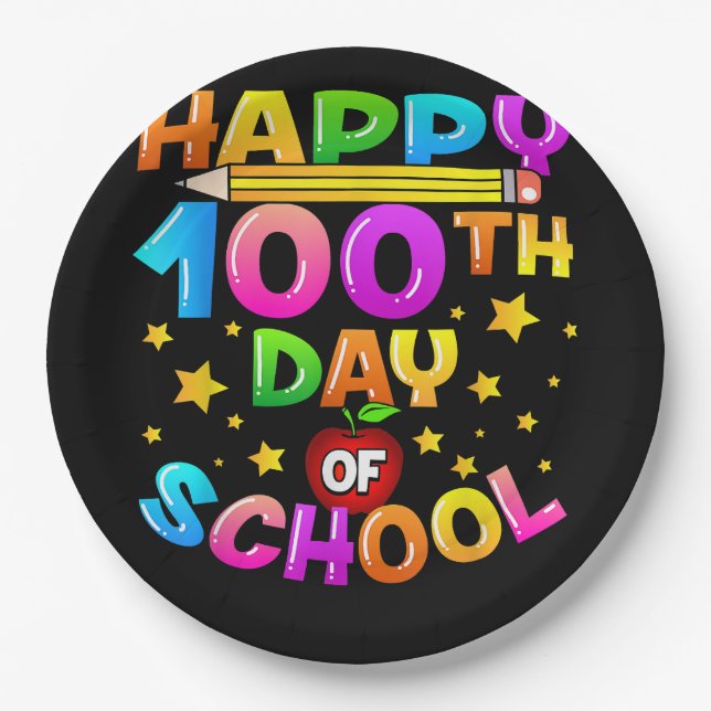 100 Tage Schullehrer 100. Schultag Pappteller (Vorderseite)