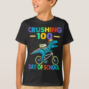 100 Tage Schullehrer Dinosaurier-Lehrer zerstören T-Shirt