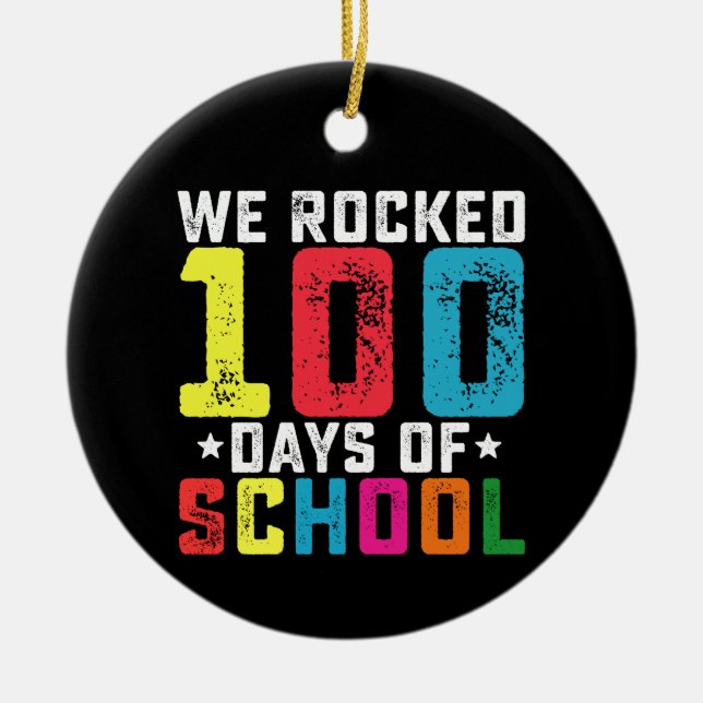 100 Tage Schullehrer Keramik Ornament (Vorne)