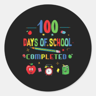 100 Tage Schullehrer und Student 1 Runder Aufkleber