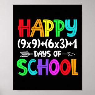 100 Tage Schulmathematik Formel für Lehrer Studen Poster