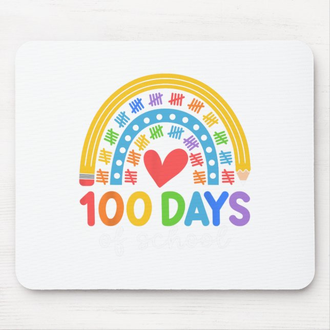 100 Tage Schulrenbow Celebration Design Mousepad (Vorne)