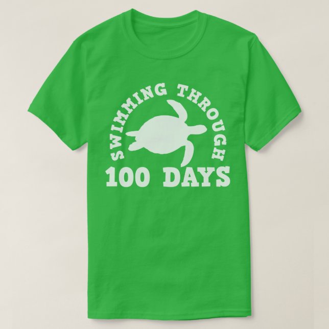100 Tage Schulseeschildkrötenstudentin T-Shirt (Design vorne)