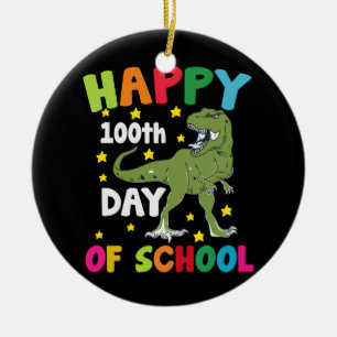 100 Tage Schultag Trex 100. Schultag  Keramik Ornament
