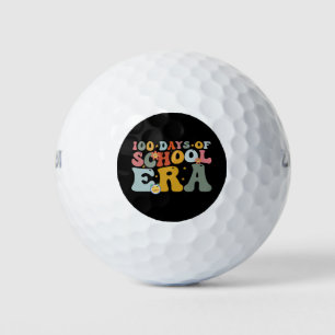 100 Tage Schulzeit Era Groovy Lehrer Kinder Golfball