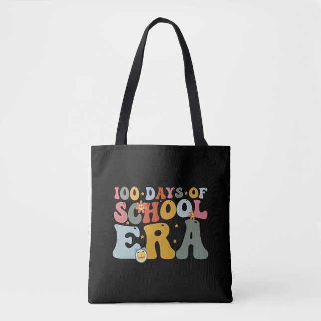 100 Tage Schulzeit Era Groovy Lehrer Kinder Tasche (Vorderseite)