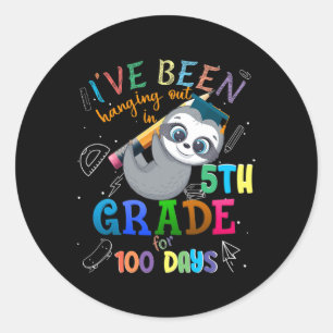 100 Tage Schulzeit in der 5. Klasse Runder Aufkleber