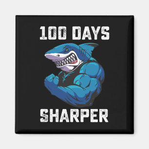 100 Tage Sharper Shark 100. Tag der Schule Gym Magnet