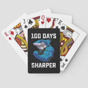 100 Tage Sharper Shark 100. Tag der Schule Gym Spielkarten