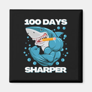 100 Tage Sharper Shark Spaß 100 Tage Schule Magnet