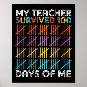 100 Tage Shirt Kinder 100 Tage Schulunterricht Poster
