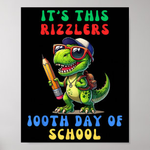 100 Tage Skibidi Rizz 100. Tag der Schule Kinder Poster