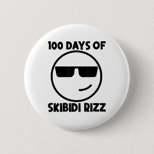 100 Tage Skibidi Rizz Cool 100 Tage Button