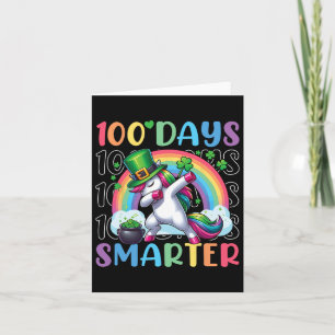 100 Tage Smarter Dabbing Irish Unicorn St Patricks Karte
