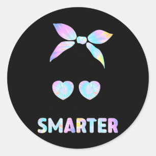 100 Tage Smarter Girls Messy Bun Hair 100. Tag Runder Aufkleber