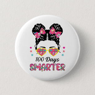 100 Tage Smarter Girls Messy Bun Hair 100 Tage Ti Button