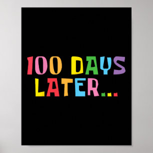 100 Tage später 100. Schullehrertag Kinder Poster