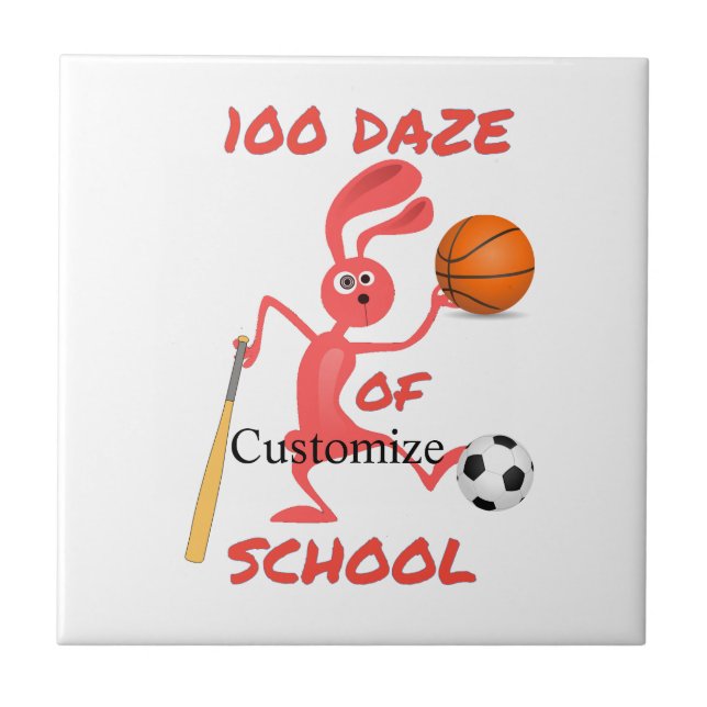 100-Tage-Tag der Schule Thunder_Cove Fliese (Vorderseite)