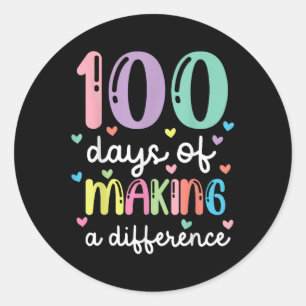 100 Tage, um einen Unterschied machen 100. Tag der Runder Aufkleber