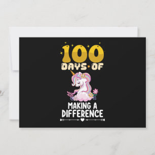 100 Tage, um einen Unterschied zu machen Einhornsc Einladung