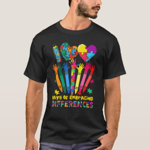 100 Tage Unterschiede annehmen Autismus-Bewusstsei T-Shirt