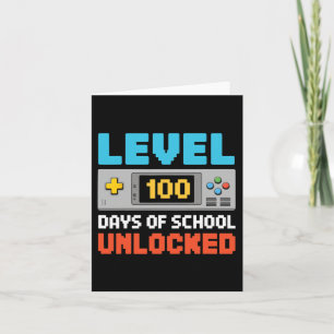 100 Tage Video-Gamer-Jungs in der Schule Kinder 10 Karte