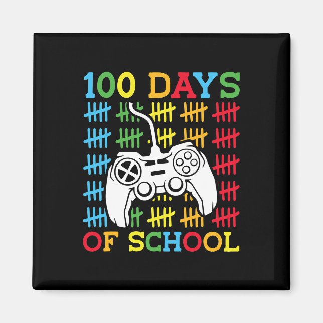 100 Tage Video Games Controller Gaming K Magnet (Vorne)