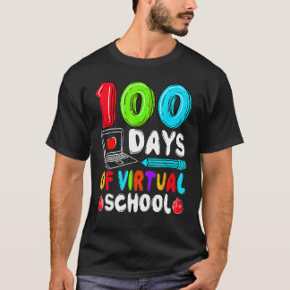 100 Tage Virtual School Funny 100 th Day of Scho T-Shirt