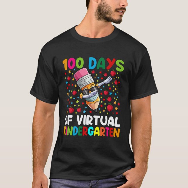100 Tage virtueller Kindergartenlehrer oder Studen T-Shirt (Vorderseite)