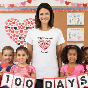 100 Tage voller Liebe zum Vorschulherzen 100. Schu T-Shirt