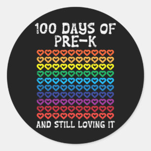 100 Tage vor dem K Loving it Hört 100. Schultag Runder Aufkleber