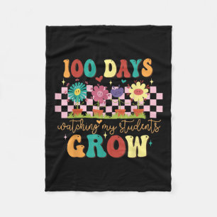100 Tage wachsende Boho Blume Lehrer 100. Tag Fleecedecke