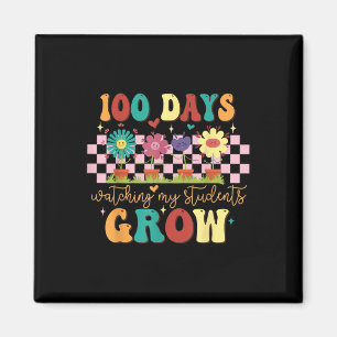 100 Tage wachsende Boho Blume Lehrer 100. Tag Magnet