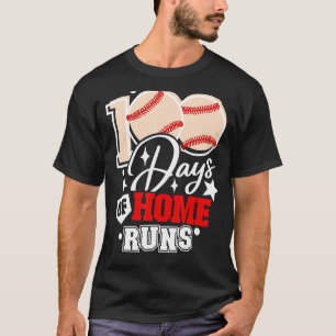 100 Tage Zuhause laufen Baseball Player Student Co T-Shirt