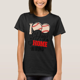 100 Tage Zuhause laufen Baseball Player Student Co T-Shirt