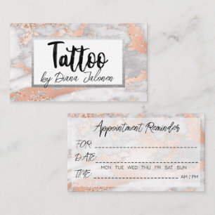 100 Tattoo Artist Termin Erinnerung Rose Marmor Visitenkarte