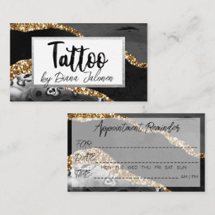 100 Tattoo Artist Termin Erinnerung Schwarzes Gold Visitenkarte