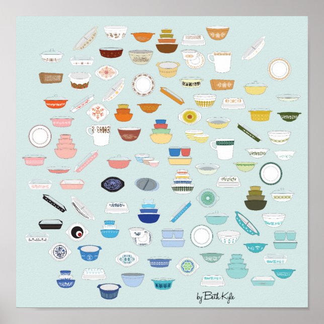 100 Teile Pyrex - Mint Poster (Vorne)