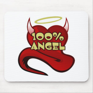 100% Teufelsengel Herz Mousepad