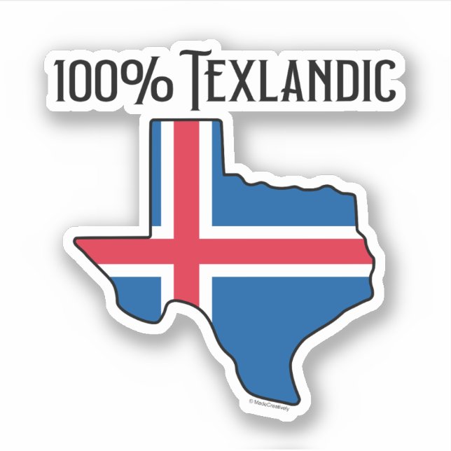 100% texanischer Vinyl-Aufkleber mit Nomenklatur Aufkleber (Vorderseite)
