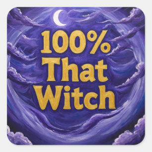 100%ThatWitch Quadratischer Aufkleber