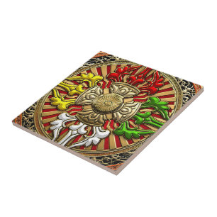 [100] Tibetischer Doppel Dorje Mandala Fliese
