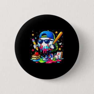 100 tröpfelnde Schultage Baseball Eiscreme Jungen Button