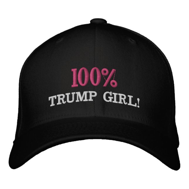 "100% TRUMP GIRL" bestickter Hut (Vorderseite)
