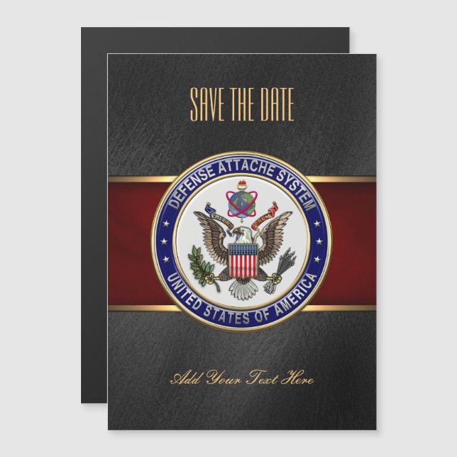 [100] U.S.-Emblem für Verteidigungsangriffe (DAS)  Magneteinladung (Vorne/Hinten)