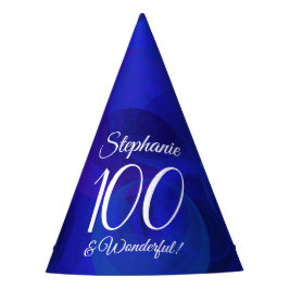 100 und wunderschöne Elegant Royal Blue Birthday Partyhütchen