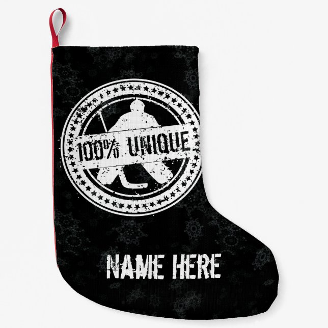 100% Unique Hockey Goalie Weihnachten Strumpf Kleiner Weihnachtsstrumpf (Vorderseite)