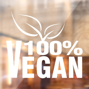 100% Vegan, Auf Pflanzenbasis,  Fensteraufkleber