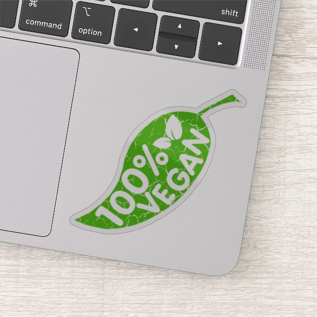 100 % Vegan, Aufkleber (Detail)